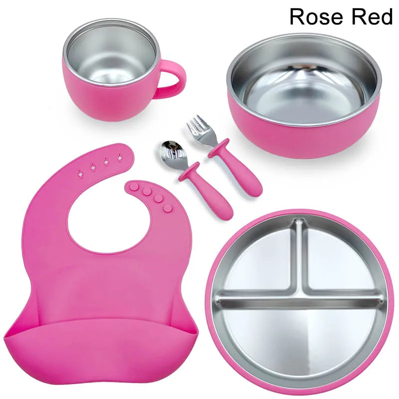 Personalized Baby Feeding Set | Custom Name Stainless Steel Mealtime Set