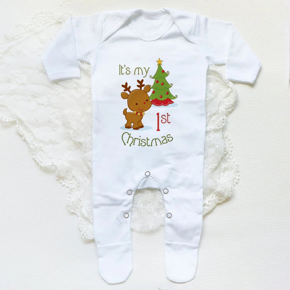 My First Christmas Baby Romper - Christmas Design