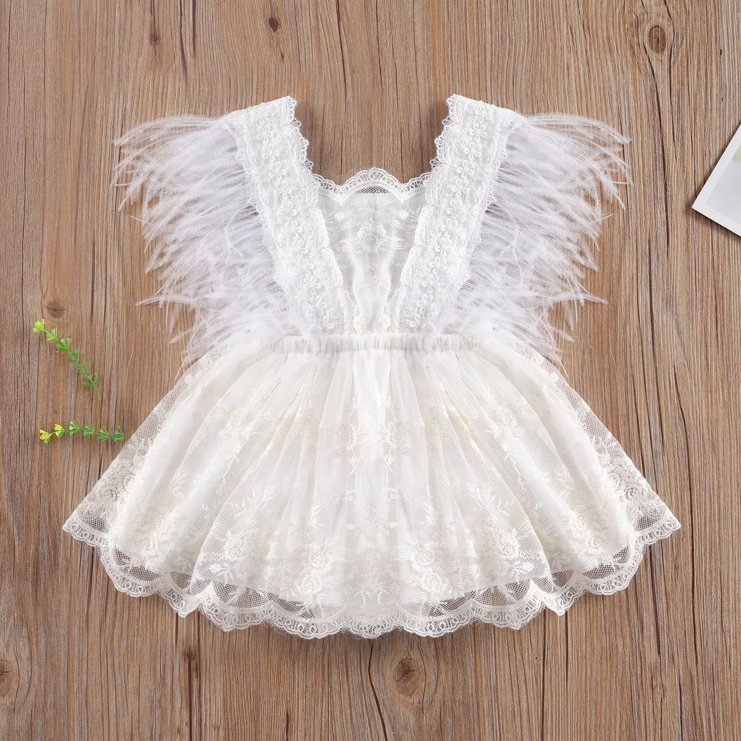 Baby Girl White Lace Tulle Dress | Elegant Birthday & Baptism Outfit