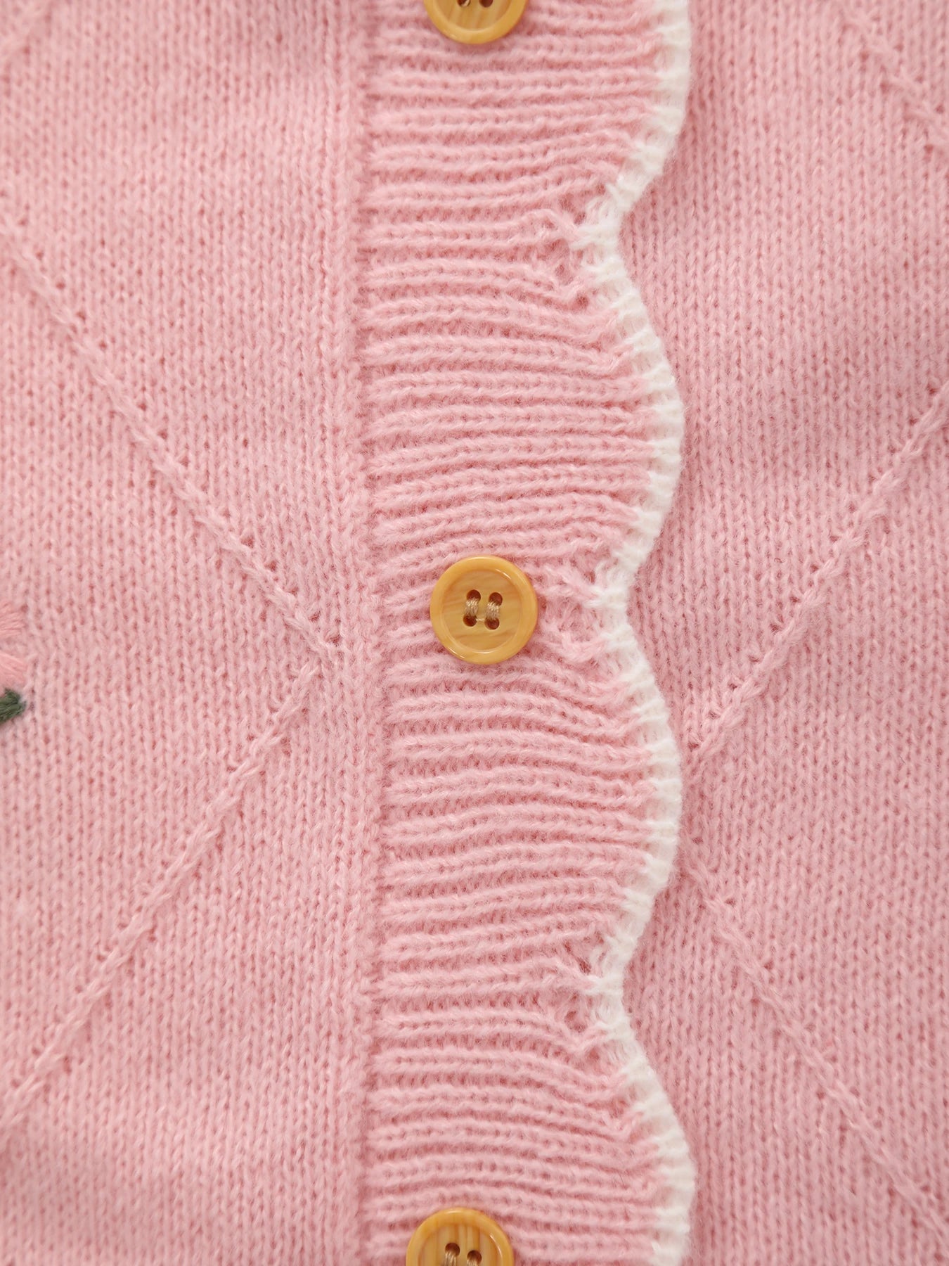 Baby Girl Knitted Jumpsuit | Floral Embroidery Footed Outfit