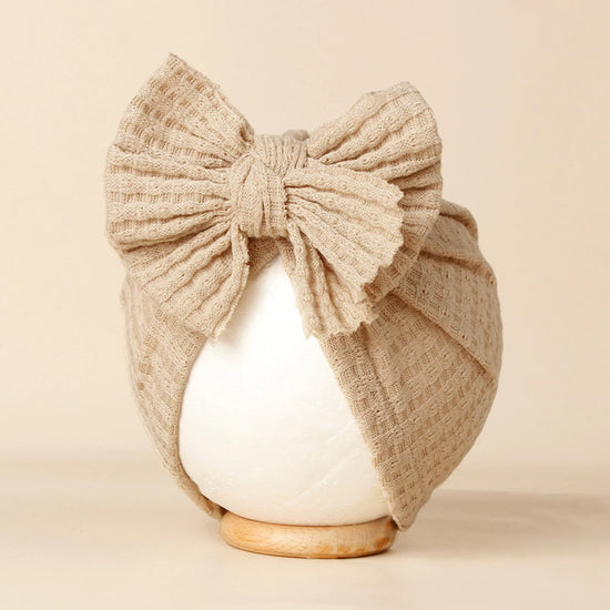 Lovely Bowknot Knitted Baby Hat Cute Solid Color Baby Girls Turban