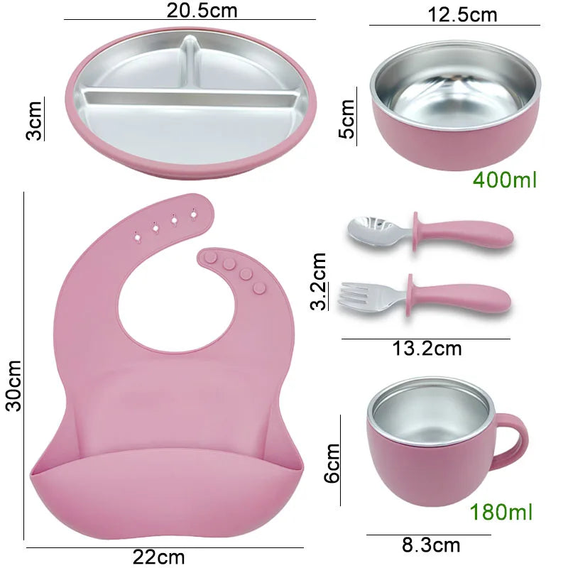 Personalized Baby Feeding Set | Custom Name Stainless Steel Mealtime Set