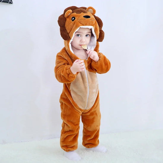 Cute animal Flannel Baby Rompers Bear Panda Pajamas Cotton Baby Boy Gi MGK Co Ltd