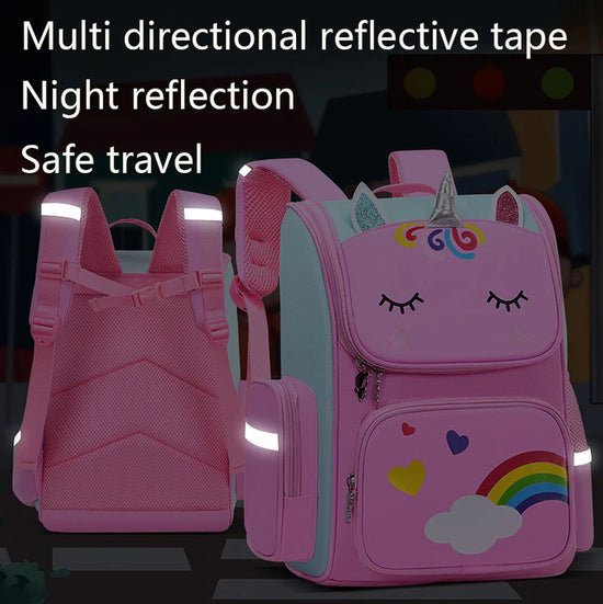 Magical Unicorn Backpack for Girls – Rainbow & Cloud Design | Cute School Bag for Kids