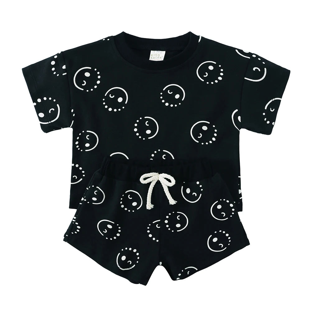 Toddler Summer Outfit Set | Baby Boy Printed T-Shirt & Shorts Matching Set