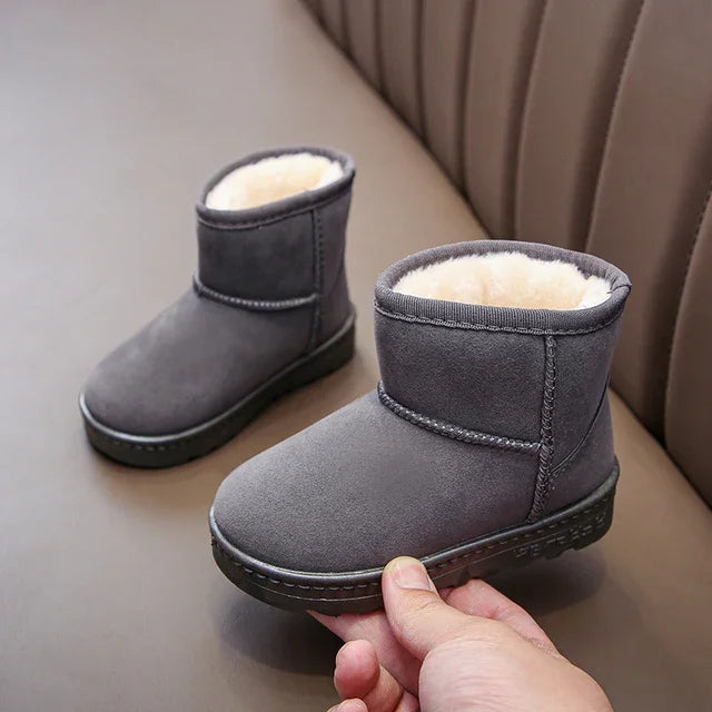 Children Snow Boots Winter Cute Warm Fashion Anti Slip Shoes Kids Boys Girls Leisure Thick Fur Platform Flat Short Boot Sneakers