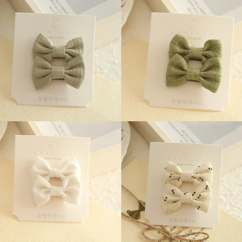 Baby Girl Hair Bows Set – Soft Fabric Clips for Newborns & Toddlers | Neutral & Floral Infant Hair Accessories (Copy)