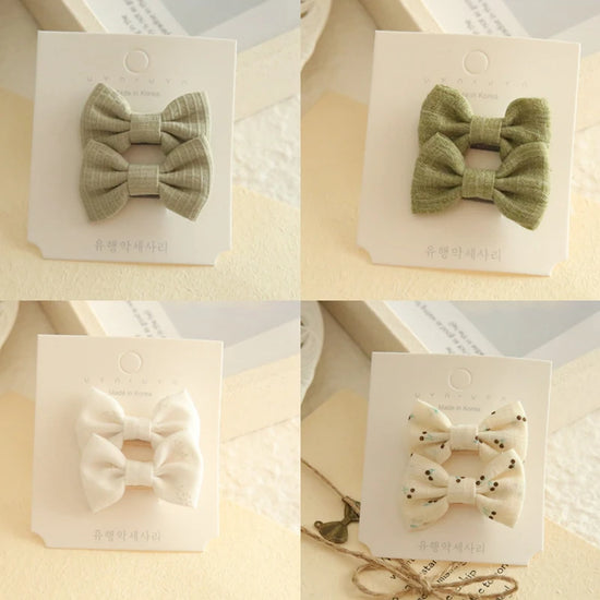 Baby Girl Hair Bows Set – Soft Fabric Clips for Newborns & Toddlers | Neutral & Floral Infant Hair Accessories (Copy)