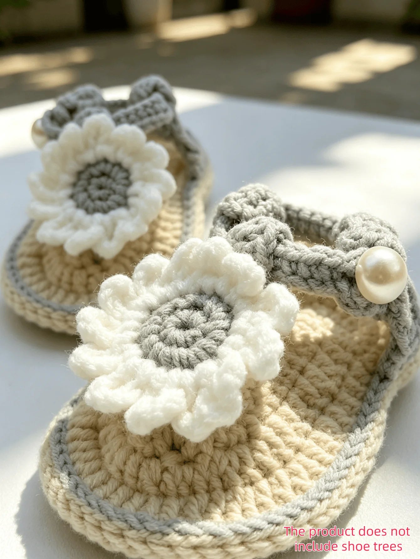Handmade Crochet Baby Sandals | Daisy Flower Soft Sole Newborn Sandals