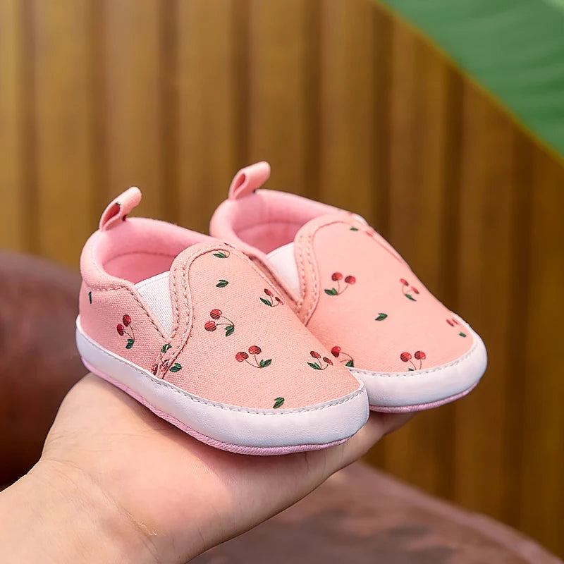 Baby Fruit Print Slip-On Shoes – Soft Sole First Walker Sneakers
