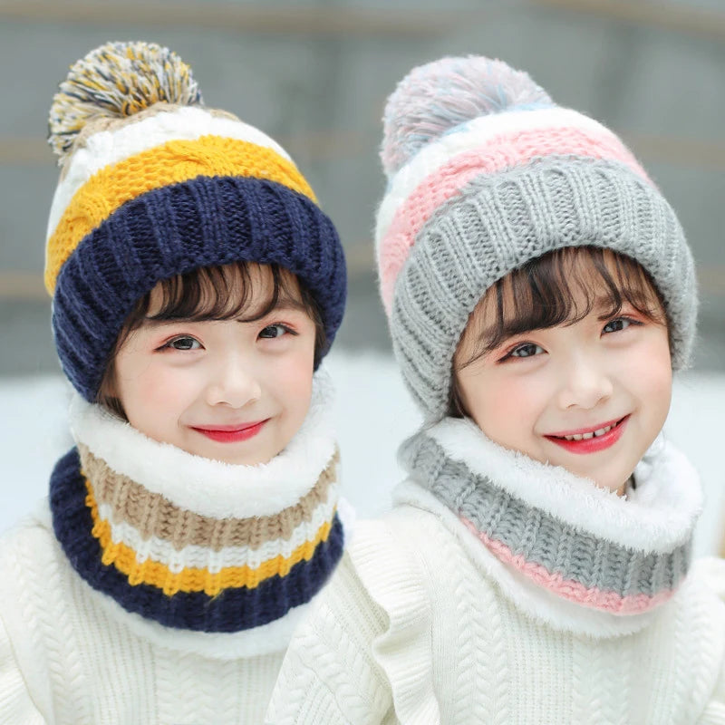 Baby/Kids Knitted Plush Scarf Hat