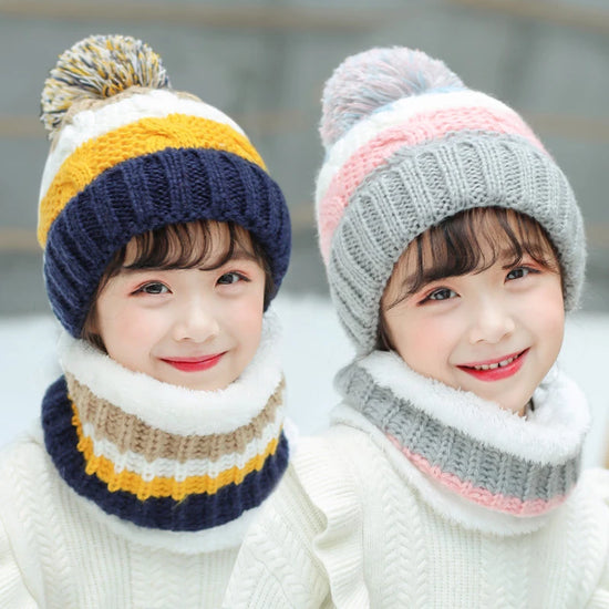 Baby/Kids Knitted Plush Scarf Hat