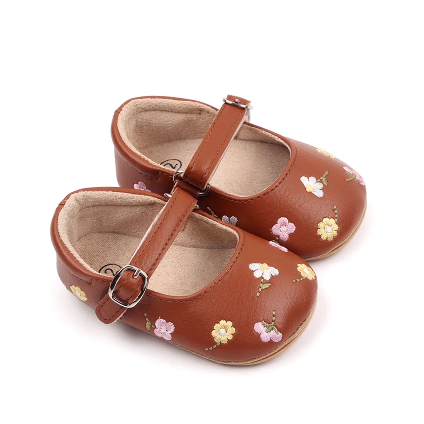 Baby Girl Floral Mary Jane Shoes – Vintage Flower Ballet Flats