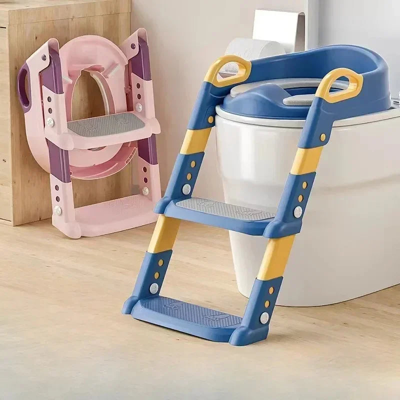 Toddler Potty Training Seat with Step Stool Ladder, Adjustable Toilet Seat with Handles & Non-Slip Steps