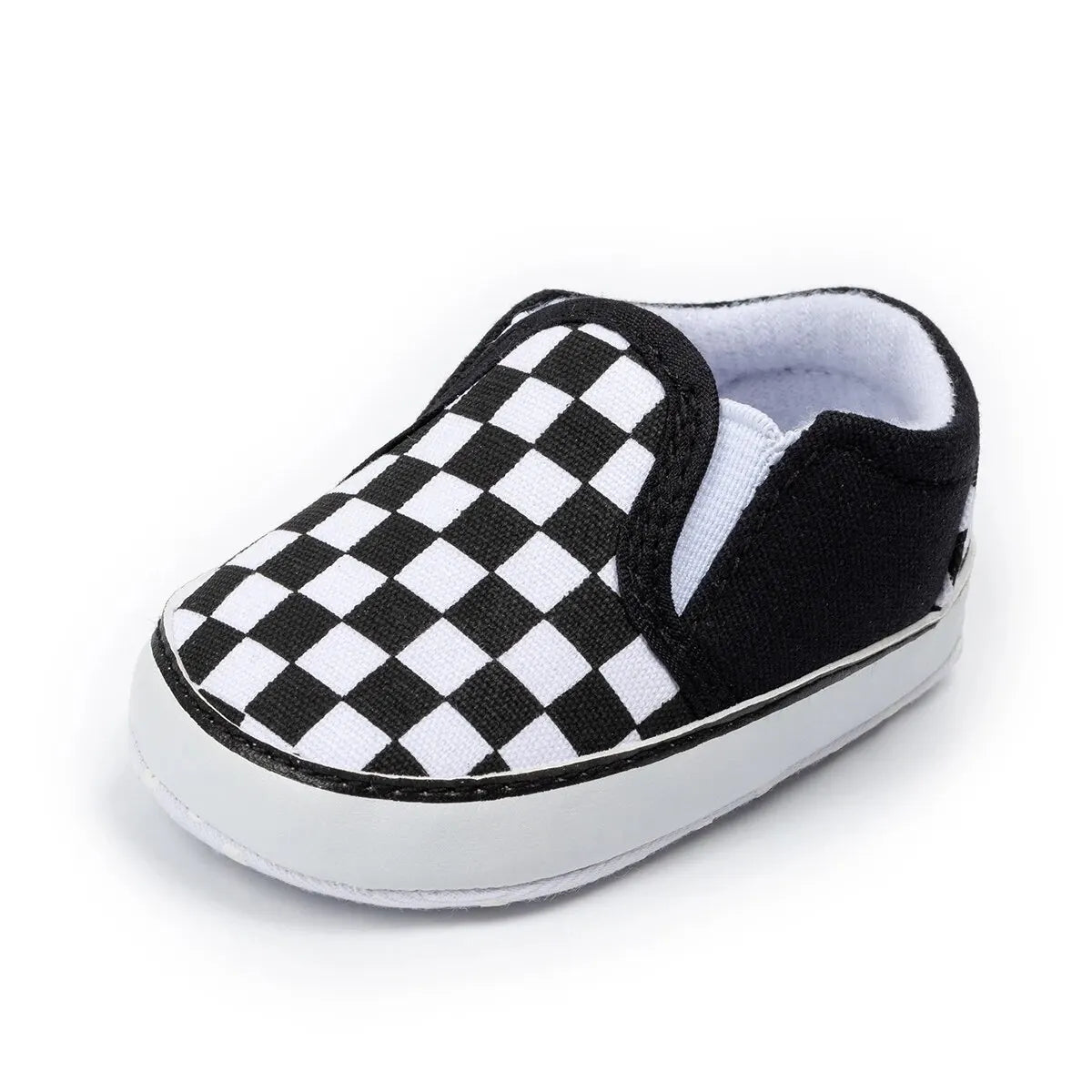 Classic Checkerboard Baby Shoes – Soft Sole Canvas Slip-On for Boys & Girls | Toddler & Newborn Casual Sneakers