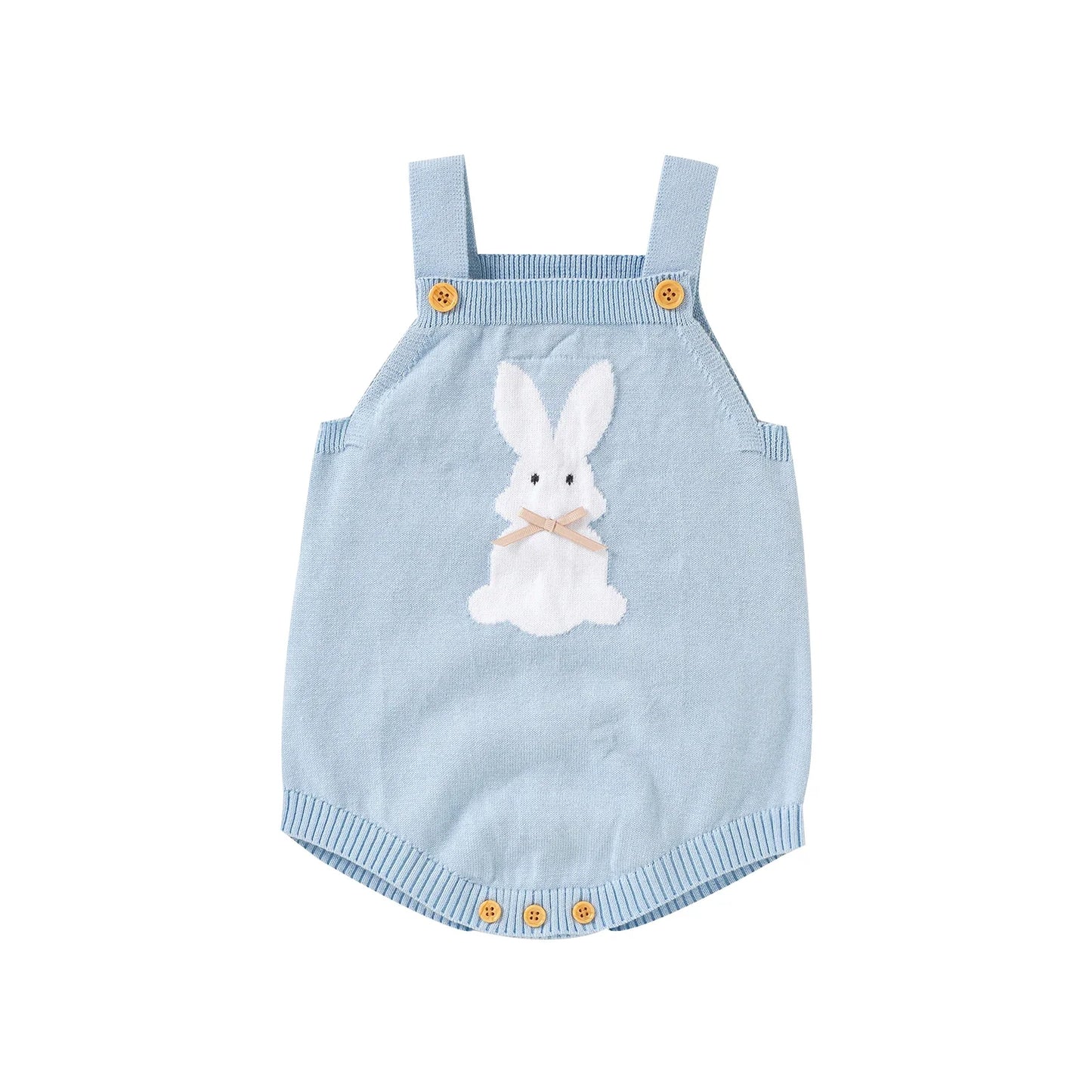 Baby Bunny Romper | Knit Newborn Outfit Bunny Overalls