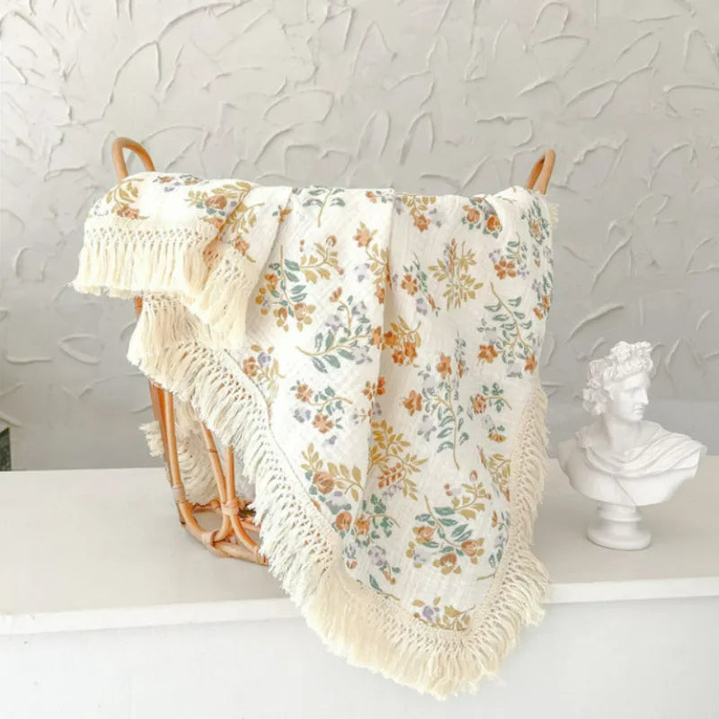 Muslin Boho Tassel Blanket