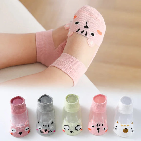 5 Pairs Kids Cotton Socks – Breathable Spring & Summer Socks for Girls and Boys