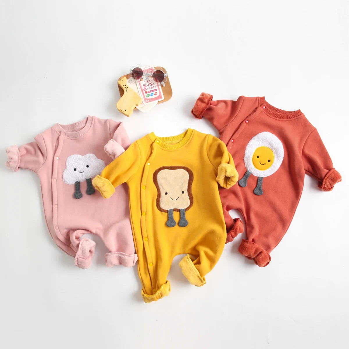 Baby Cartoon Footed Romper | Soft Warm Newborn Onesie