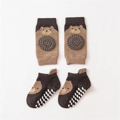 Baby Leg Warmers & Knee Pad Socks Set – Cotton Crawling Protector for Newborns & Toddlers (0–3Y)