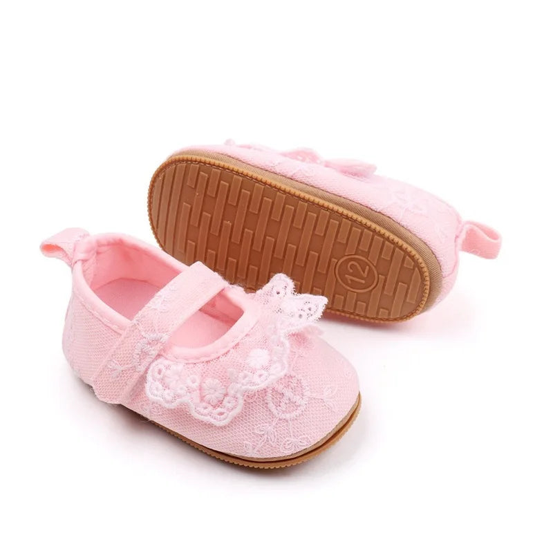 Baby Girl Lace Mary Jane Shoes – Soft Sole Princess Ballet Flats