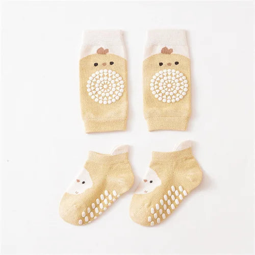 Baby Leg Warmers & Knee Pad Socks Set – Cotton Crawling Protector for Newborns & Toddlers (0–3Y)