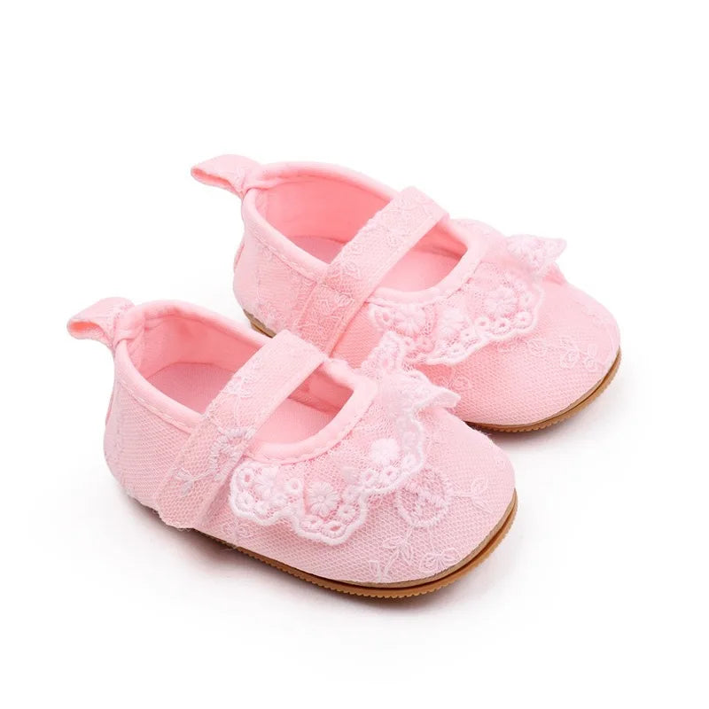 Baby Girl Lace Mary Jane Shoes – Soft Sole Princess Ballet Flats