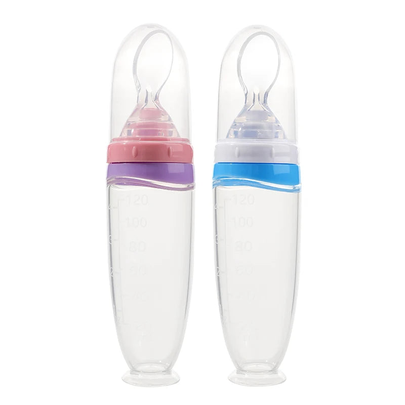 Baby Silicone Squeeze Feeder with Detachable Spoon
