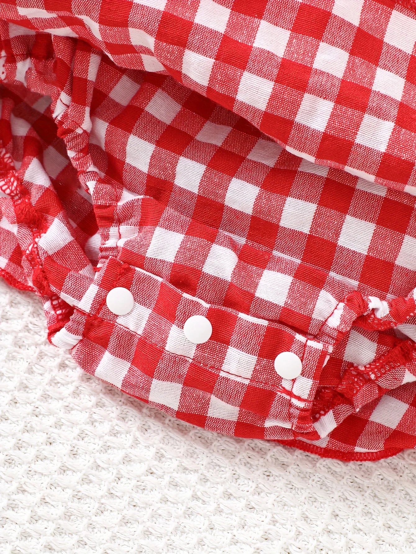 Baby Girl Strawberry Romper Dress Red Gingham | Summer Picnic Outfit