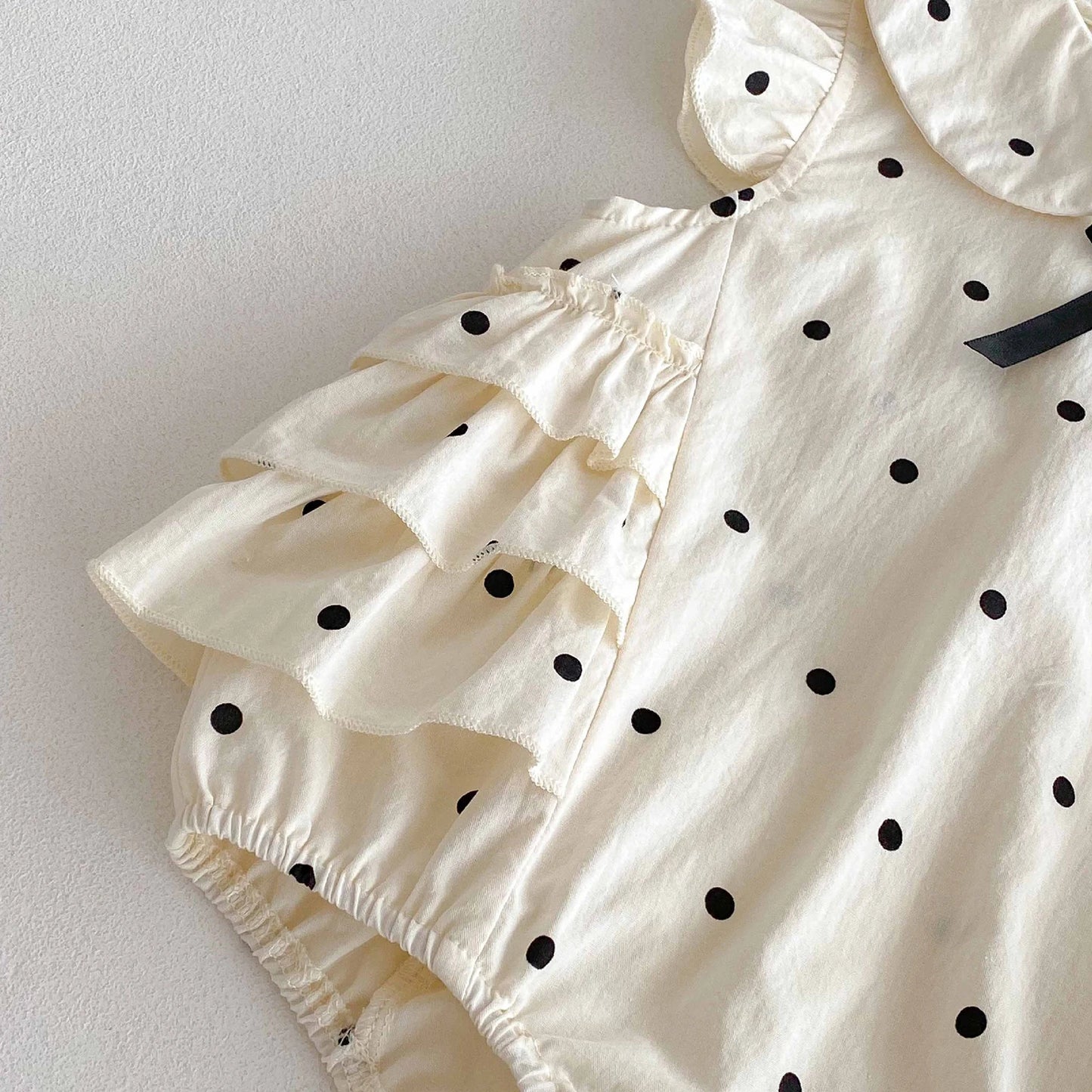 Baby Girl Polka Dot Romper | Newborn Ruffle Outfit Infant Clothes