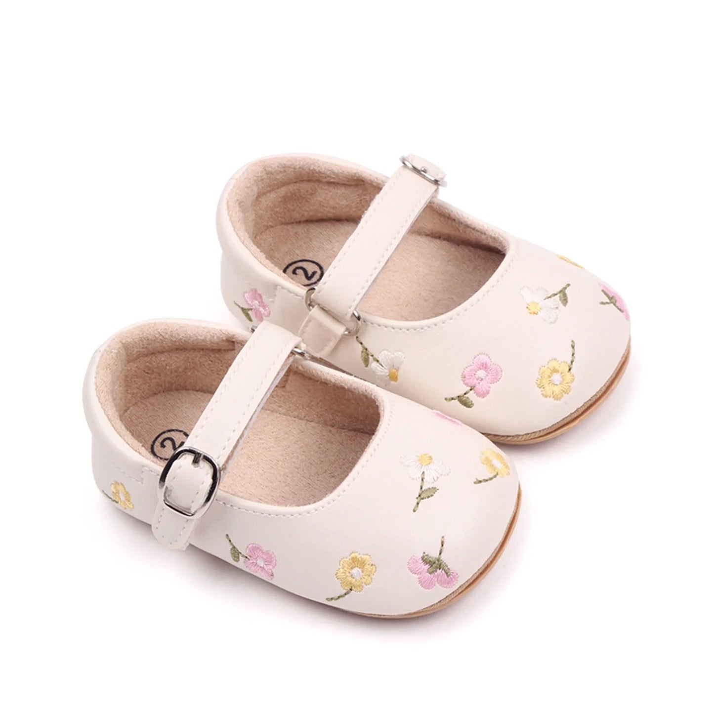 Baby Girl Floral Mary Jane Shoes – Vintage Flower Ballet Flats