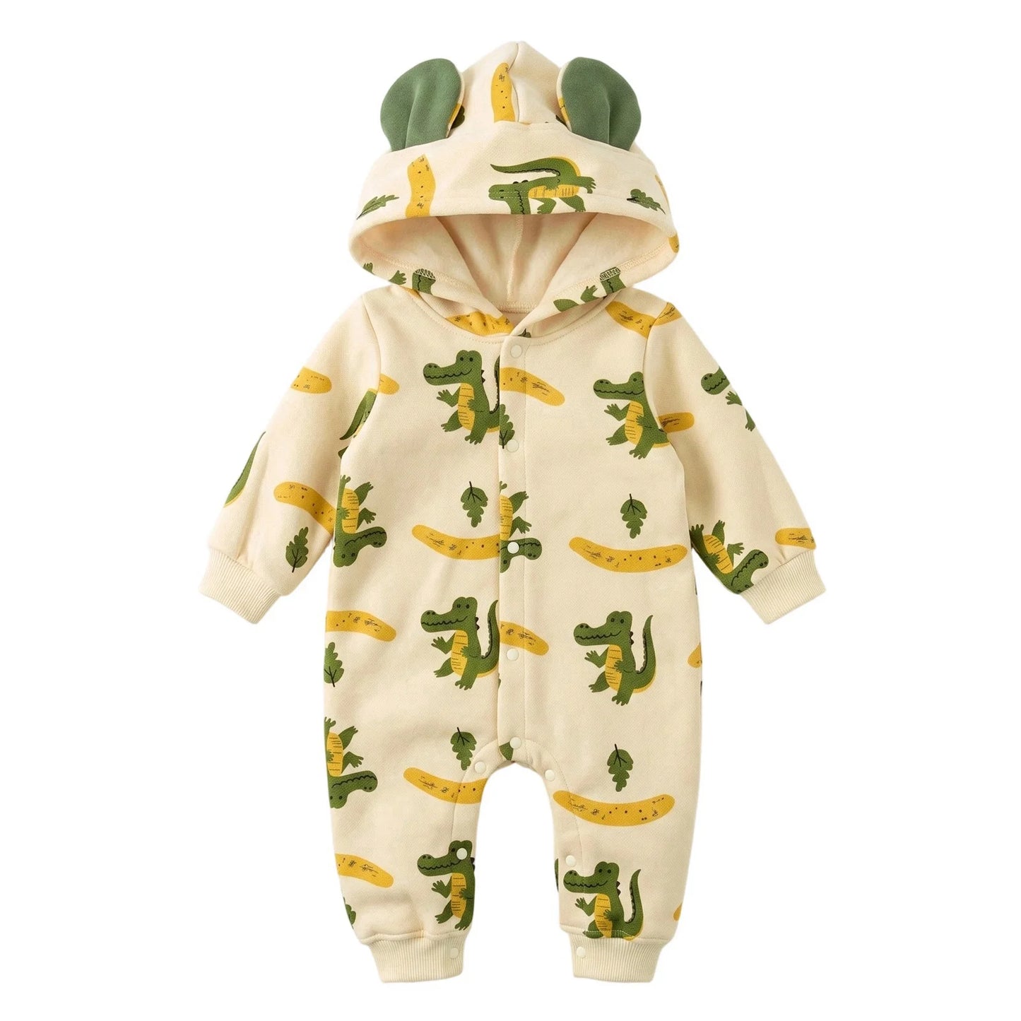 Baby Animal Print Hooded Romper with Ears