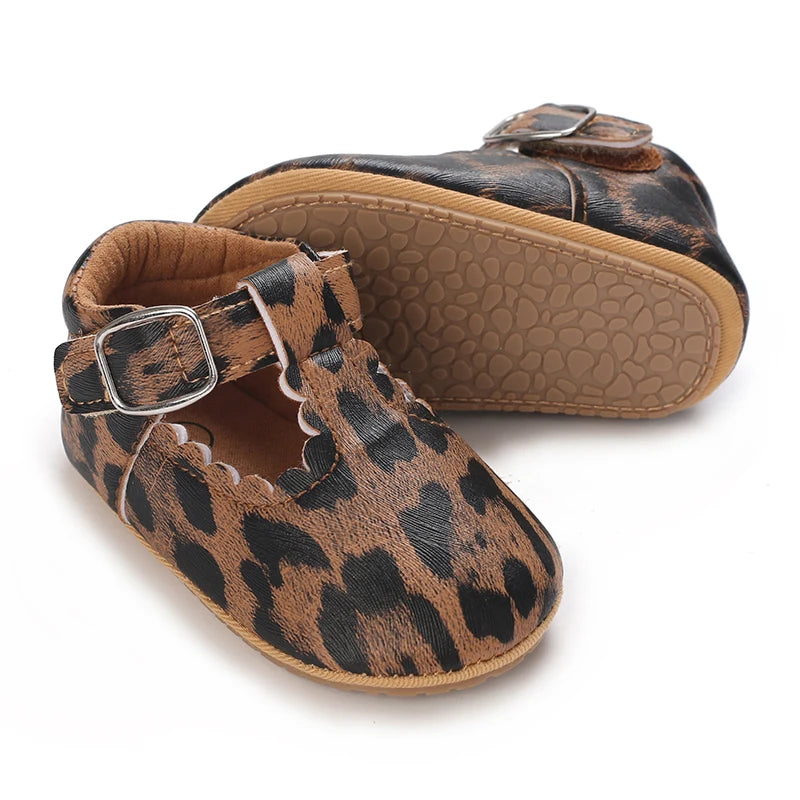 Baby Girl Leopard Print Shoes – Animal Print Soft Sole First Walkers