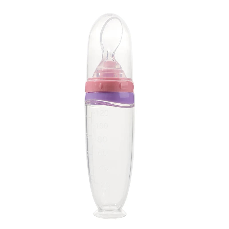 Baby Silicone Squeeze Feeder with Detachable Spoon