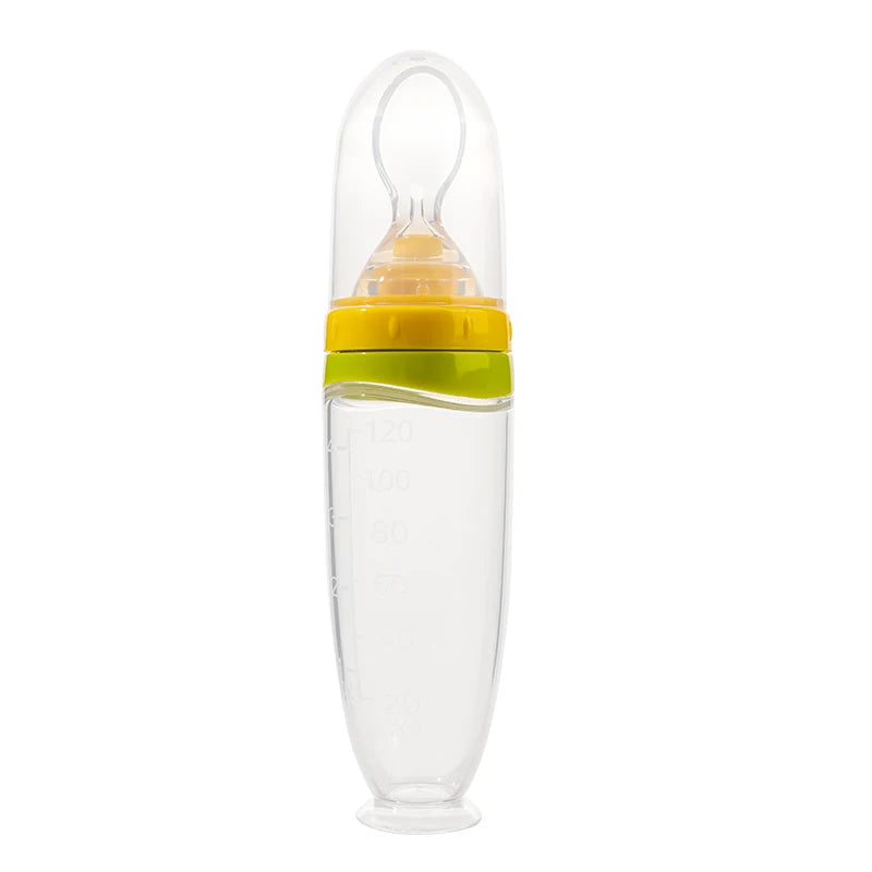 Baby Silicone Squeeze Feeder with Detachable Spoon