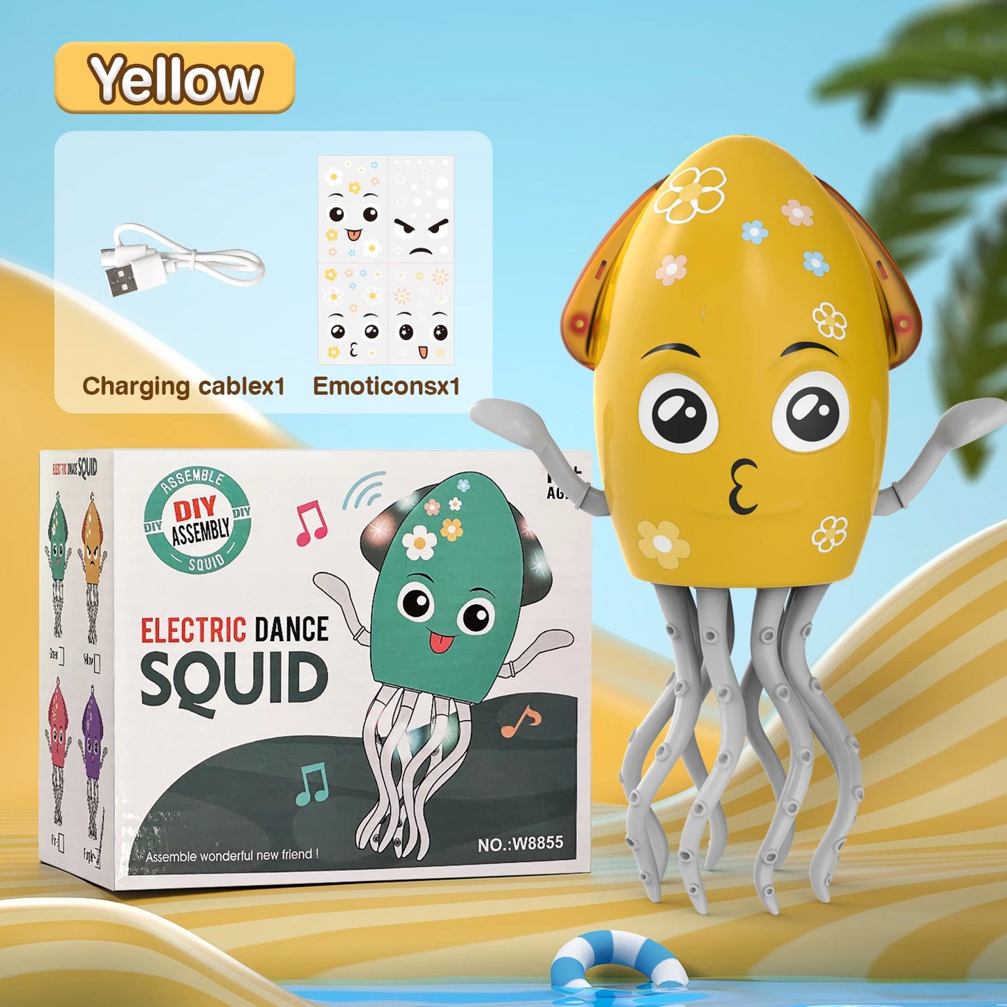Electric Dancing squid toy – Musical Light-Up Squid for Kids, Babies & Pets