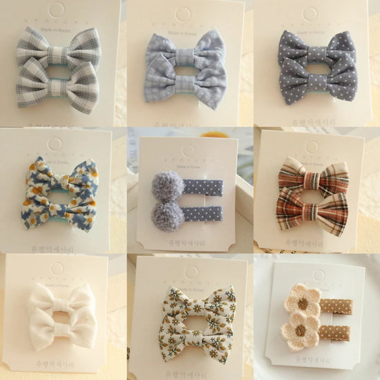 Baby Girl Hair Bows Set – Soft Fabric Clips for Newborns & Toddlers | Neutral & Floral Infant Hair Accessories (Copy)