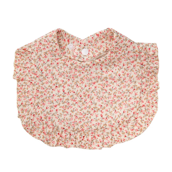 Ruffle Edge Baby Bib – Adjustable Snap Muslin Cotton Bib for Girls