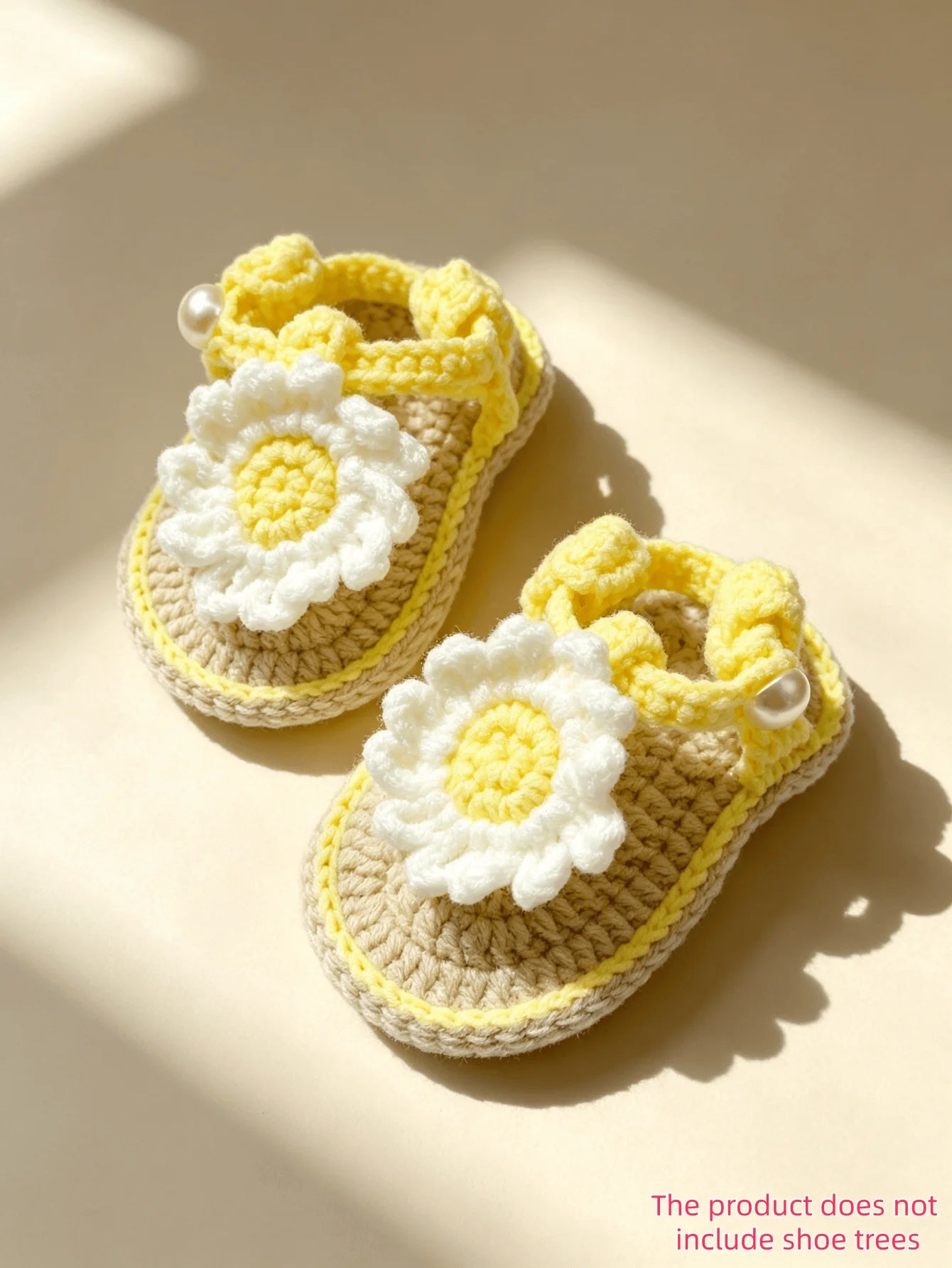 Handmade Crochet Baby Sandals | Daisy Flower Soft Sole Newborn Sandals