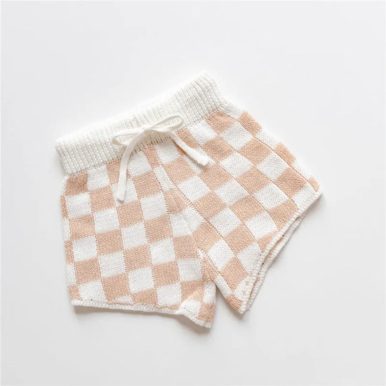 Kids Summer checked Knit Set – Checked T-Shirt & Shorts Outfit for Boys and Girls