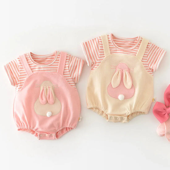 2pcs Baby Girls Bunny Jumpsuits