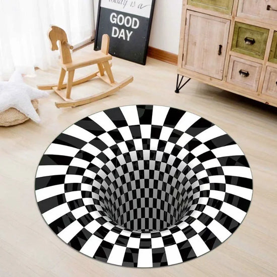 3D Vortex Illusion Round Carpet