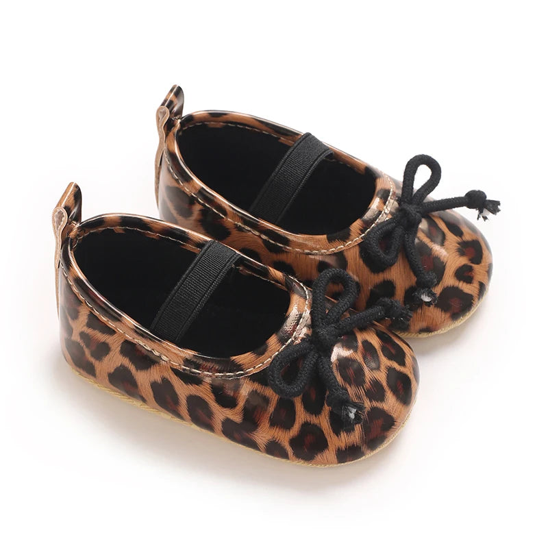 Baby Girl Leopard Print Shoes – Animal Print Soft Sole First Walkers