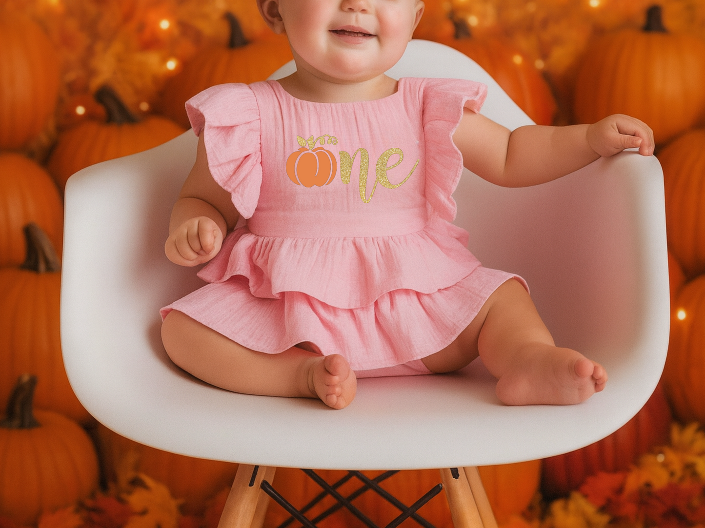 Cute pumpkin one 1st Birthday romper