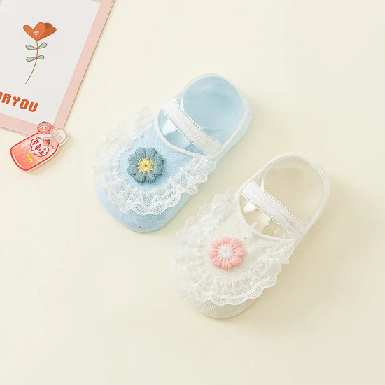 2 Pairs Lace Flower Newborn Baby Socks